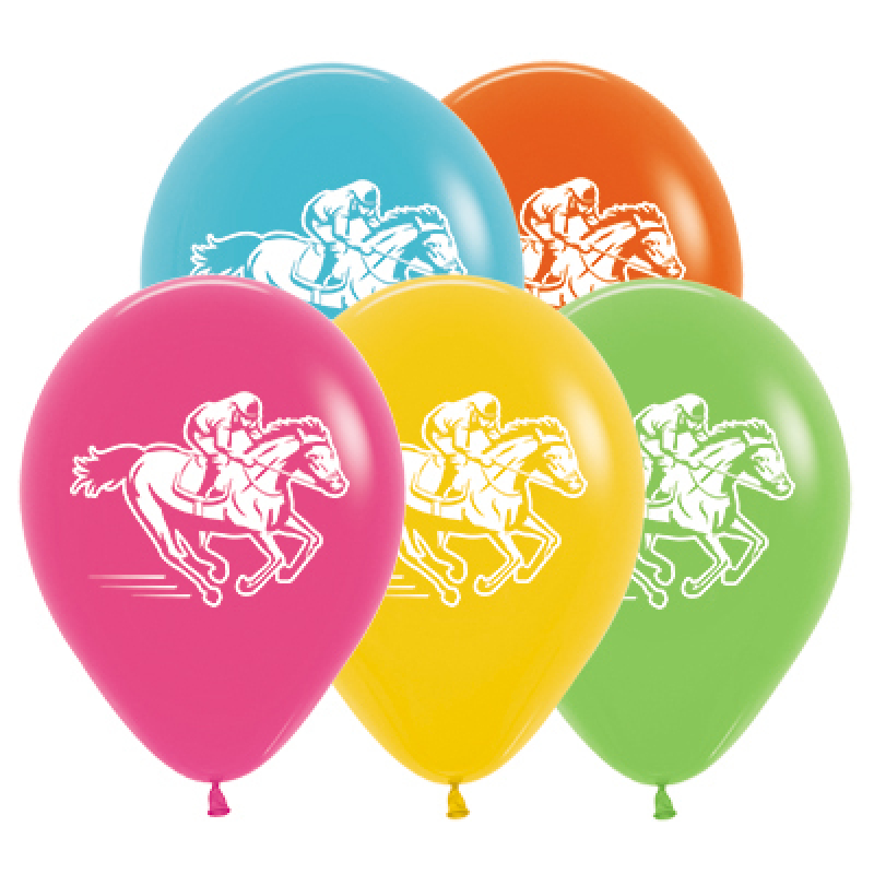 Sempertex Horse Racing Print 30cm latex - Tropical assorted - 25 balloons